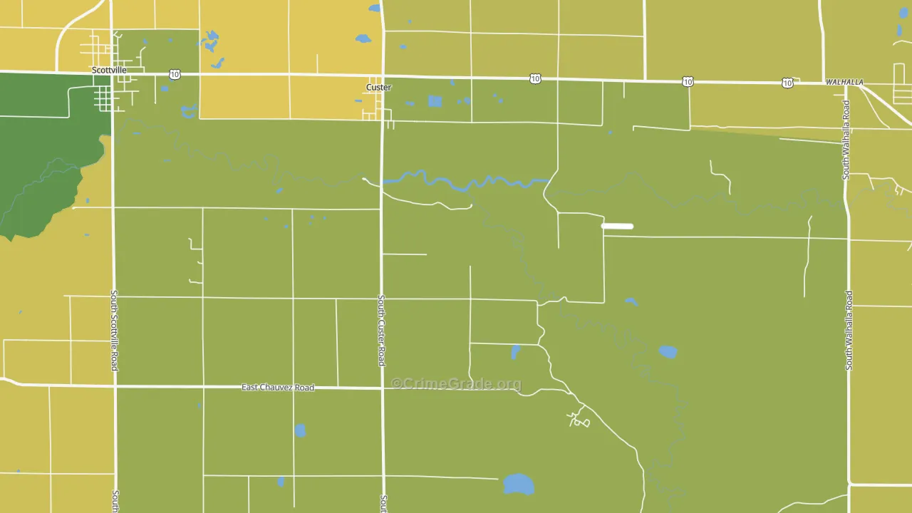 Custer, MI Map of Assault Rates