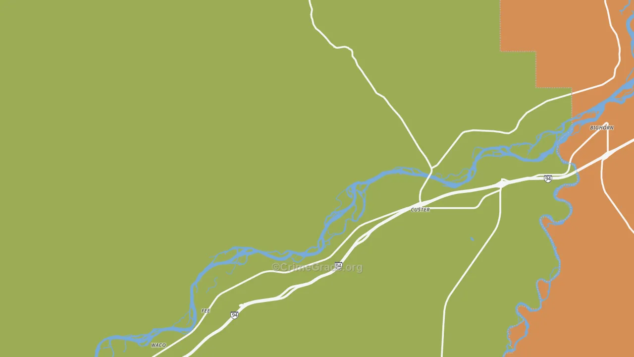 Custer, MT Map of Assault Rates