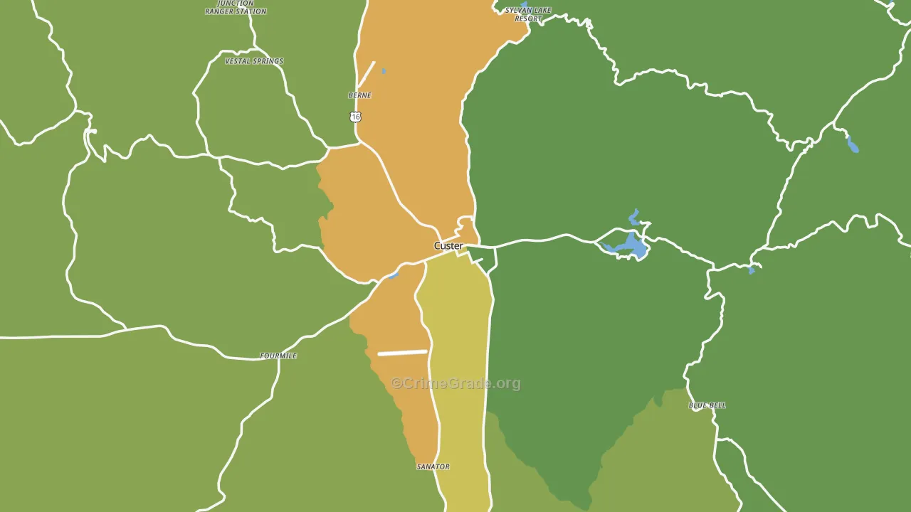 Custer, SD Map of Assault Rates