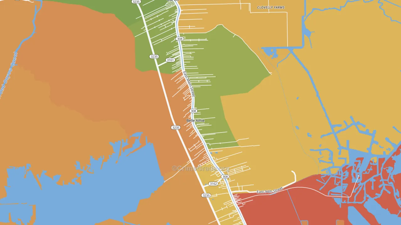 Cut Off, LA Map of Assault Rates