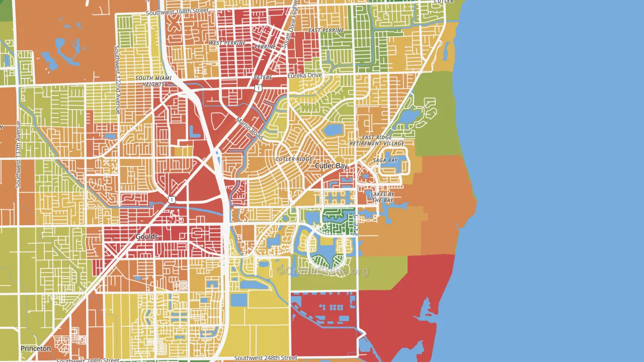 Cutler Bay, FL Map of Assault Rates