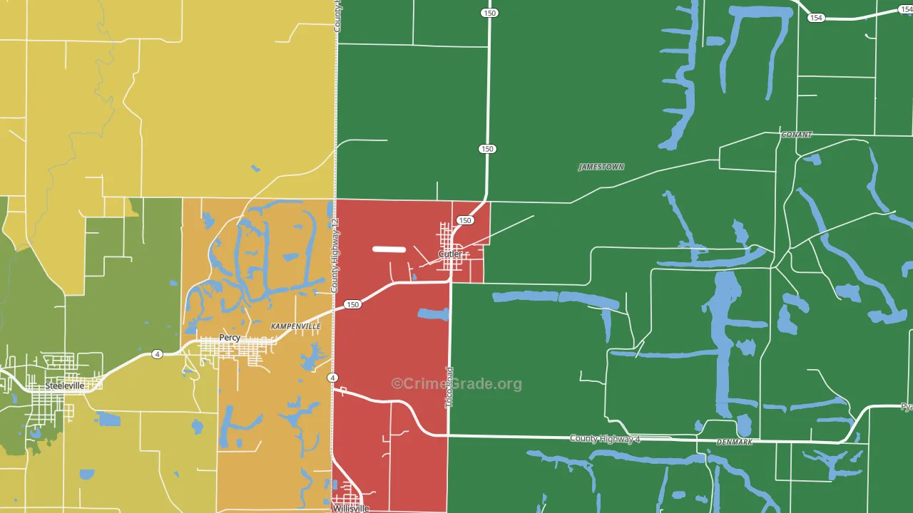 Cutler, IL Map of Assault Rates