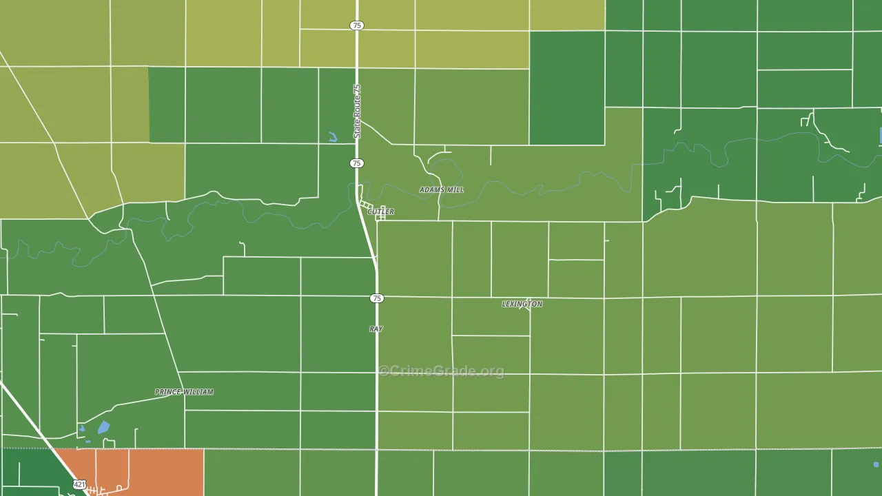 Cutler, IN Map of Assault Rates