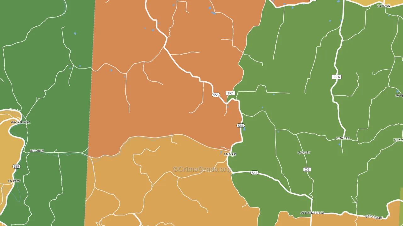 Cutler, OH Map of Assault Rates