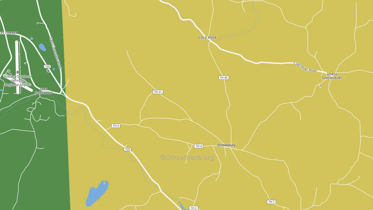 Cuttingsville, VT Map of Assault Rates