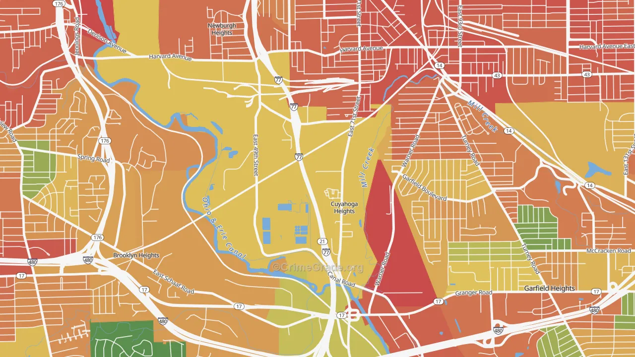 Cuyahoga Heights, OH Map of Assault Rates