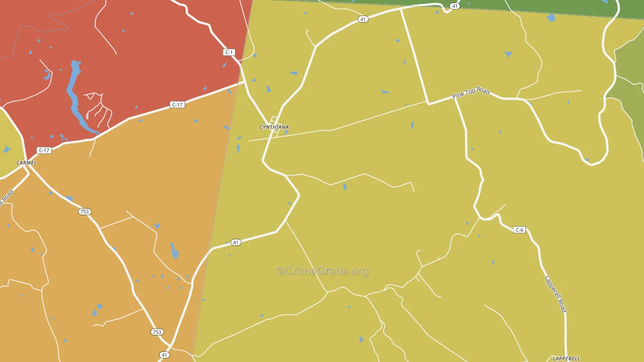 Cynthiana, OH Map of Assault Rates