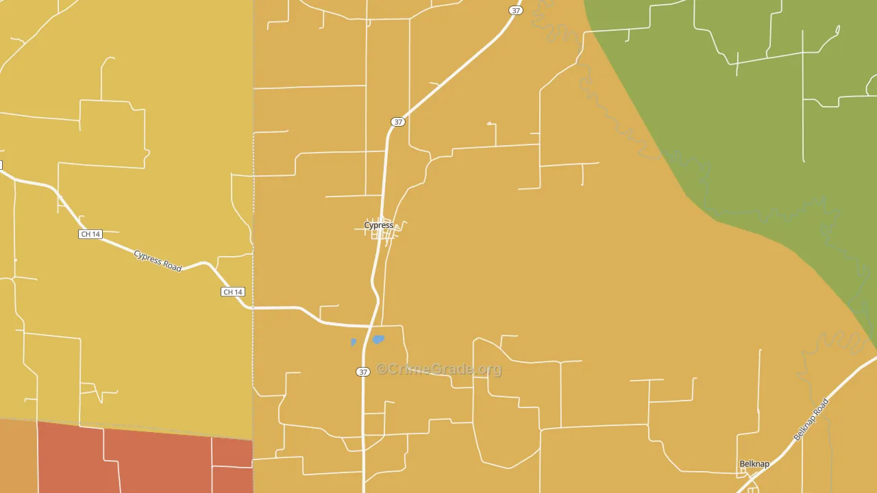 Cypress, IL Map of Assault Rates