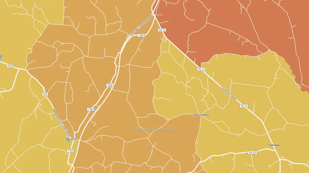 Cypress Inn, TN Map of Assault Rates