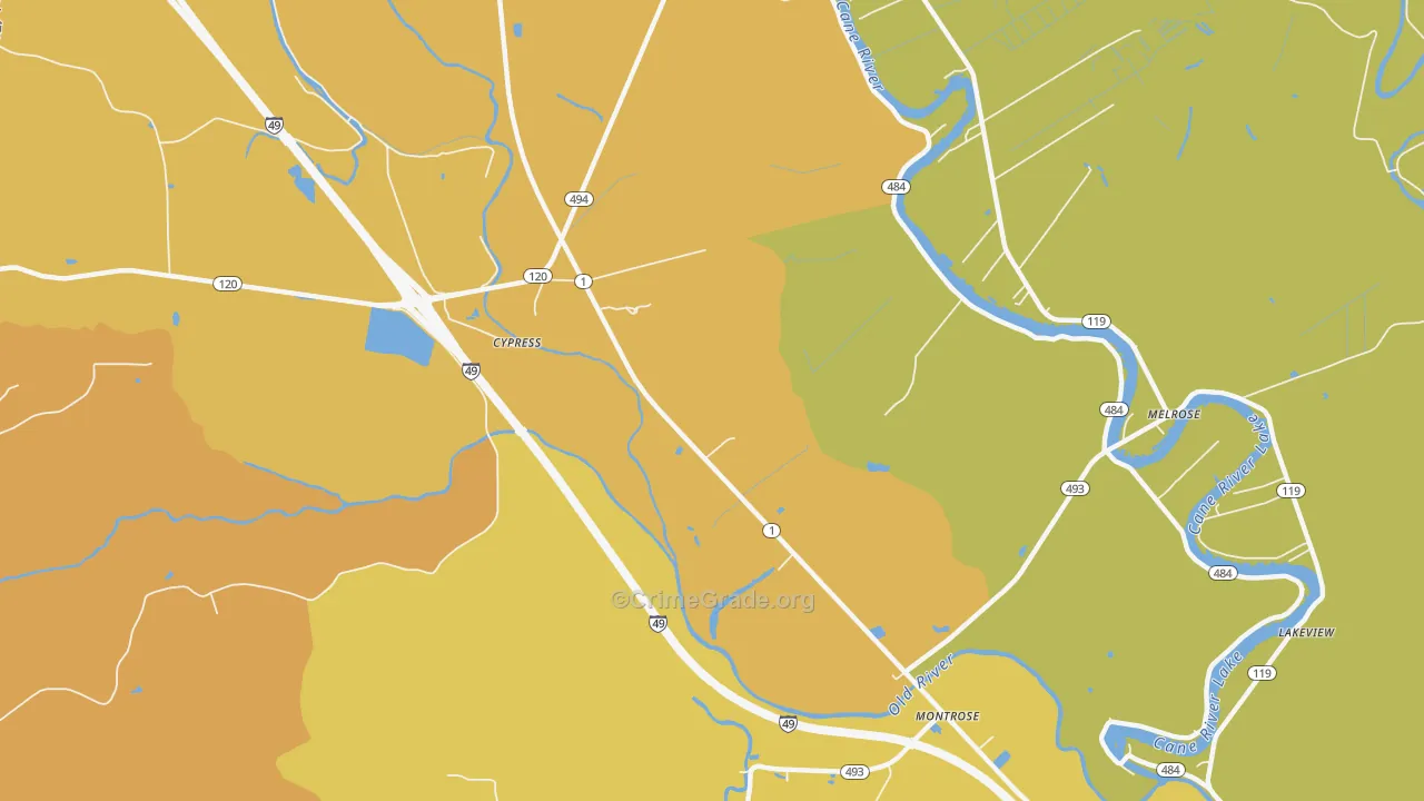 Cypress, LA Map of Assault Rates