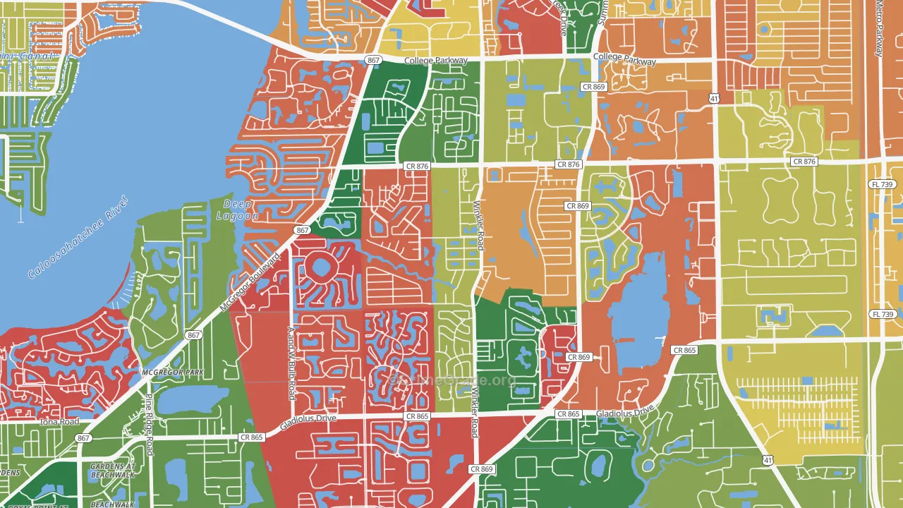 Cypress Lake, FL Map of Assault Rates