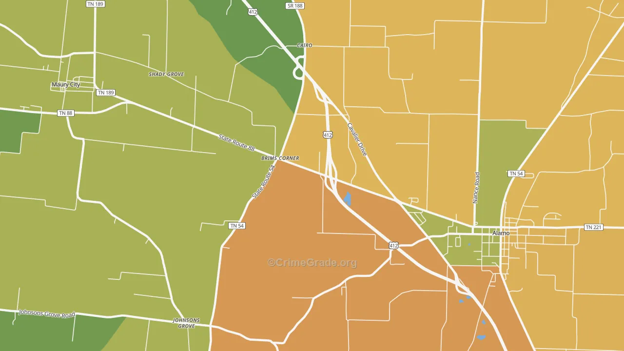 Cypress, TN Map of Assault Rates