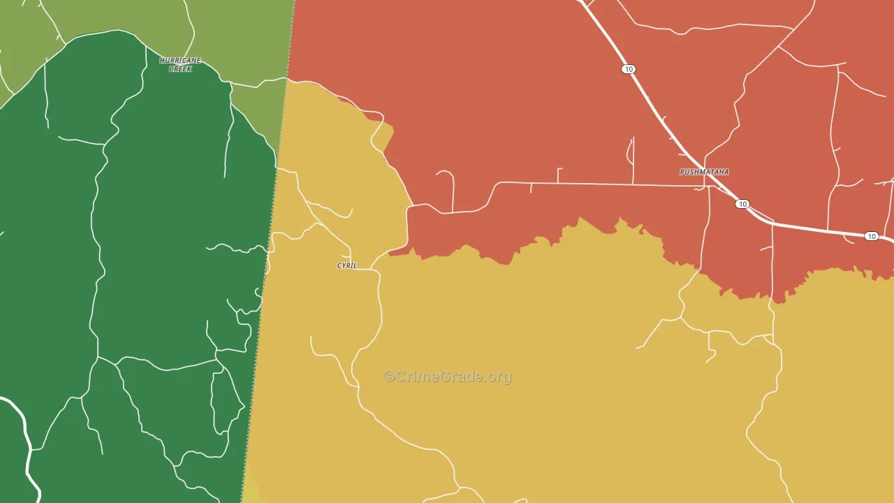 Cyril, AL Map of Assault Rates