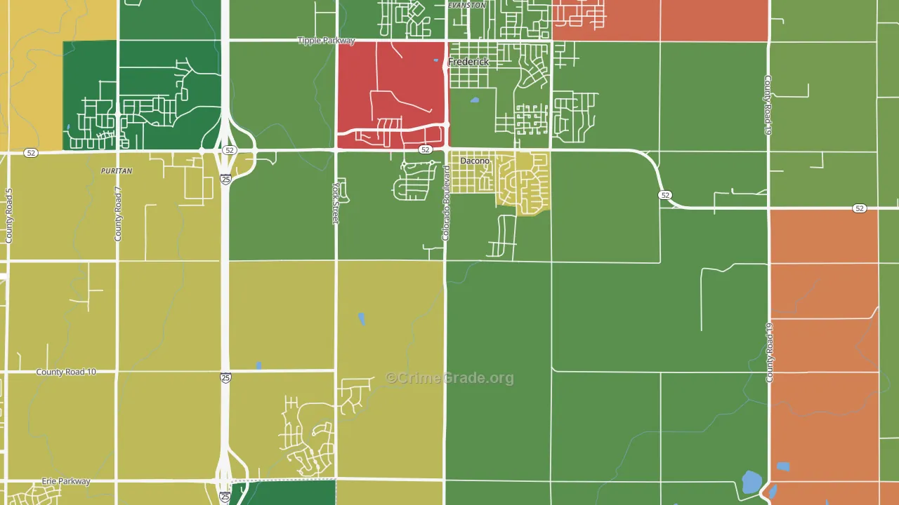Dacono, CO Map of Assault Rates