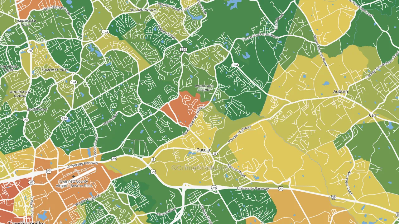 Dacula, GA Map of Assault Rates