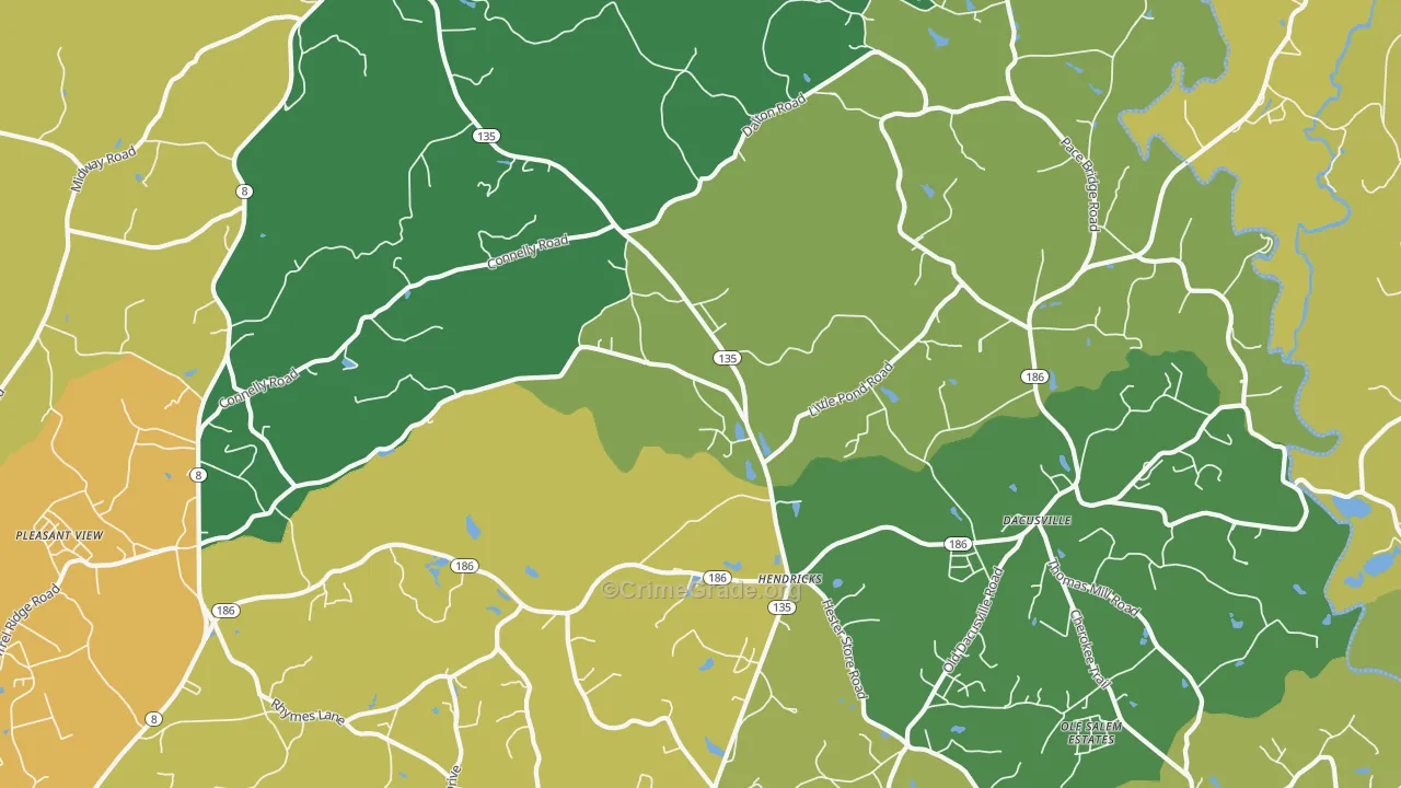 Dacusville, SC Map of Assault Rates