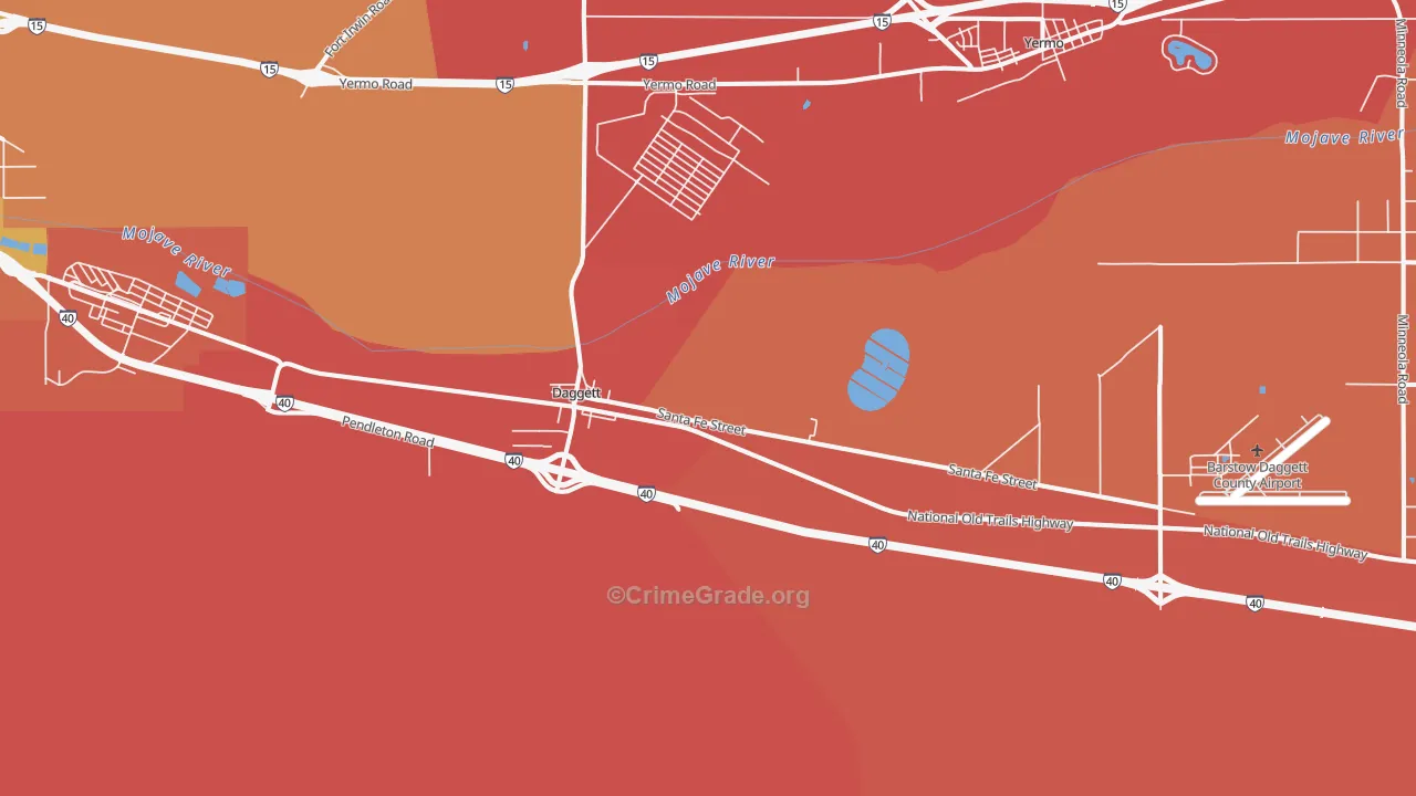 Daggett, CA Map of Assault Rates