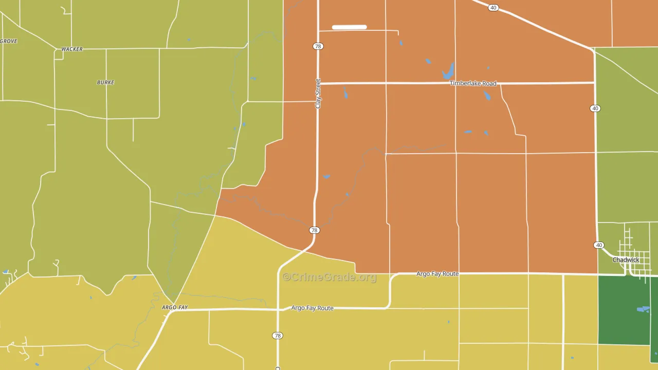 Daggett, IL Map of Assault Rates