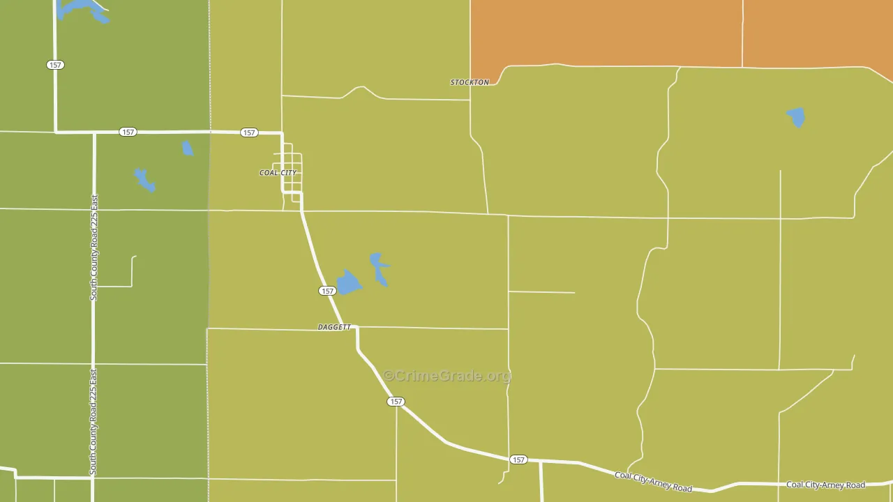 Daggett, IN Map of Assault Rates
