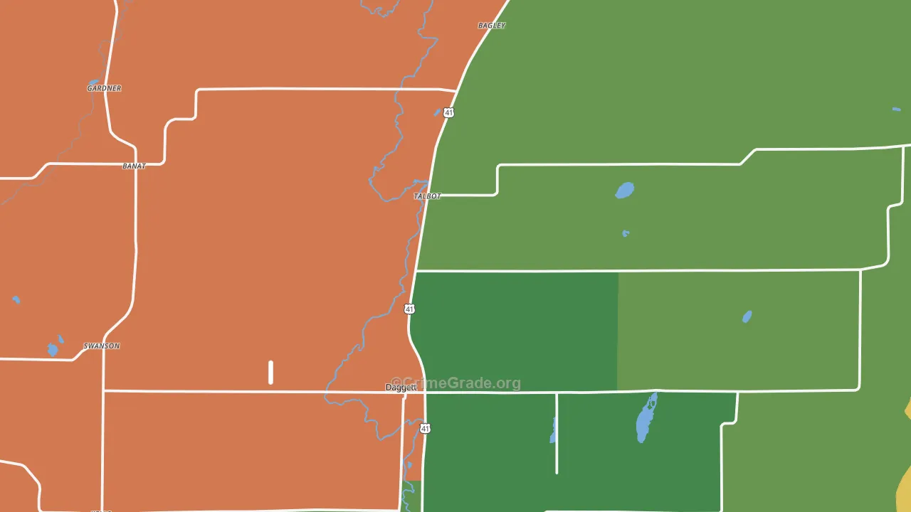 Daggett, MI Map of Assault Rates