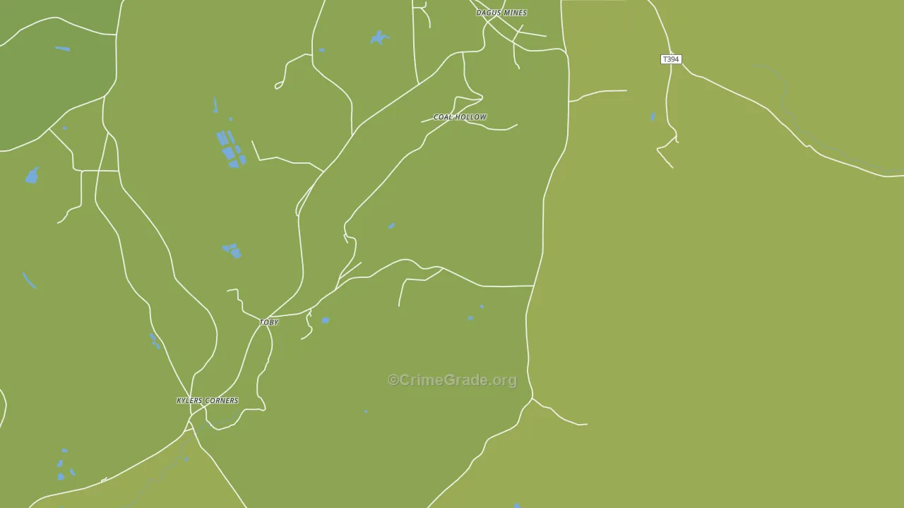 Dagus Mines, PA Map of Assault Rates