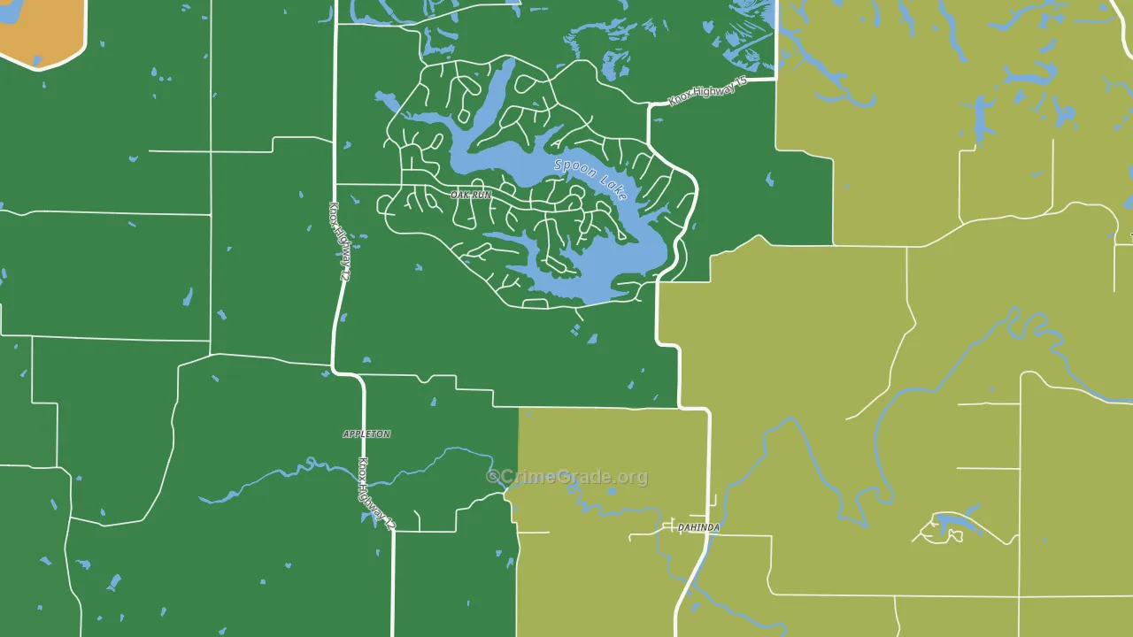 Dahinda, IL Map of Assault Rates