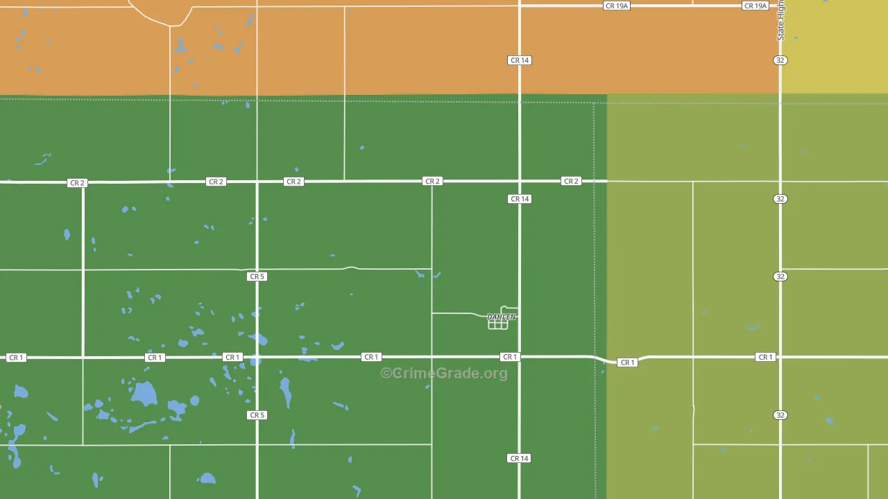 Dahlen, ND Map of Assault Rates