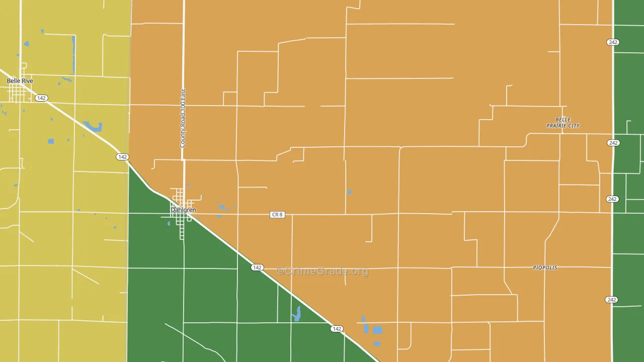 Dahlgren, IL Map of Assault Rates