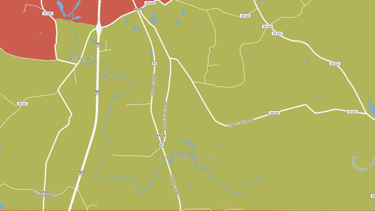 Dahlia, VA Map of Assault Rates