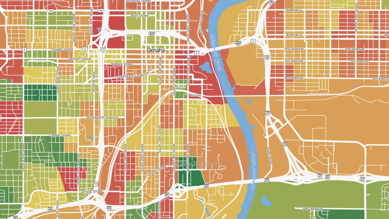 Dahlman, Omaha, NE Map of Assault Rates