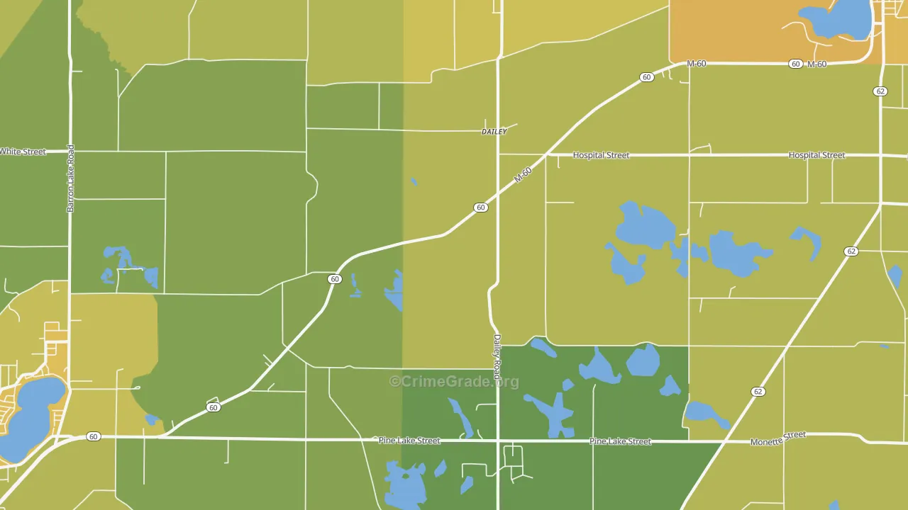 Dailey, MI Map of Assault Rates