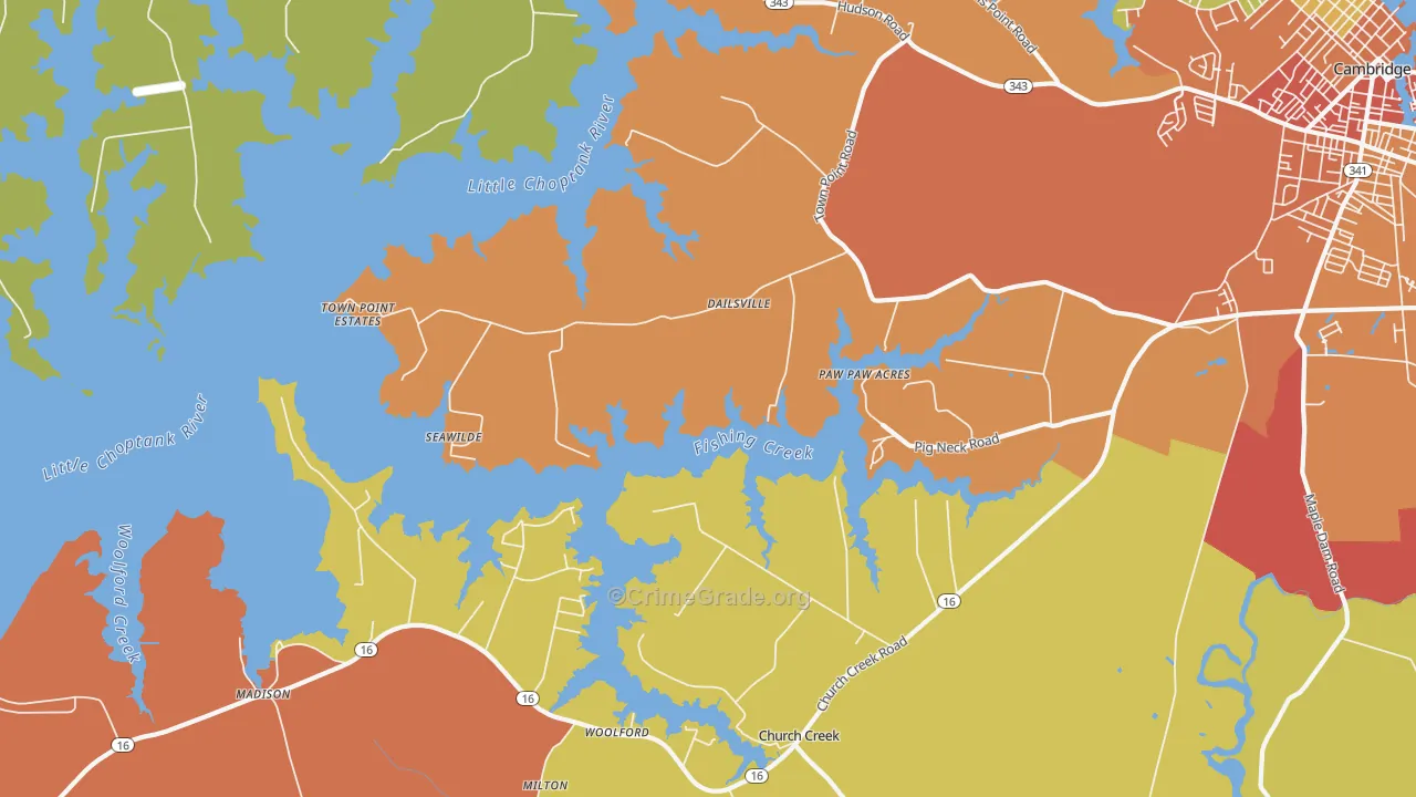 Dailsville, MD Map of Assault Rates