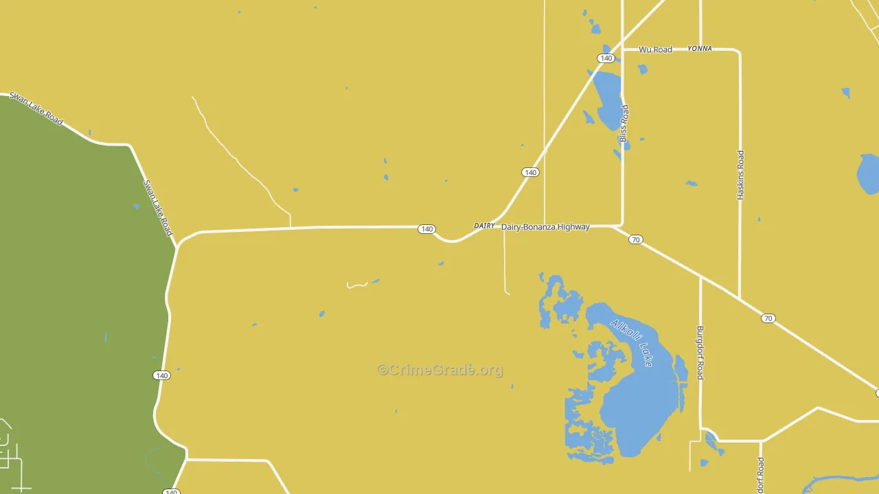 Dairy, OR Map of Assault Rates
