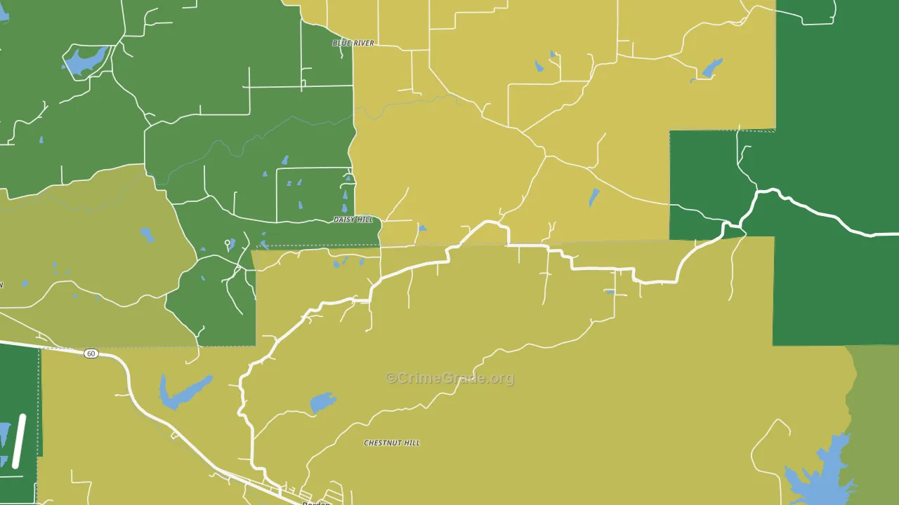 Daisy Hill, IN Map of Assault Rates