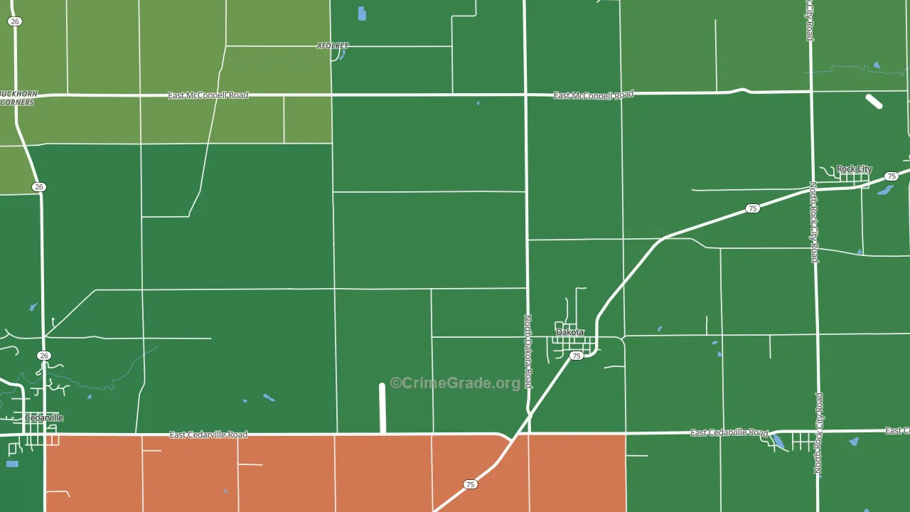 Dakota, IL Map of Assault Rates