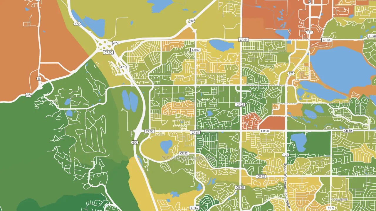 Dakota Ridge, CO Map of Assault Rates