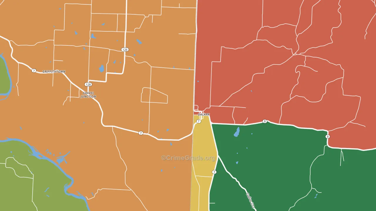 Dalark, AR Map of Assault Rates