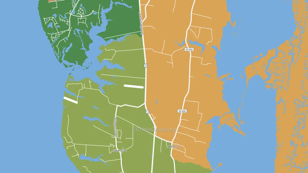 Dalbys, VA Map of Assault Rates