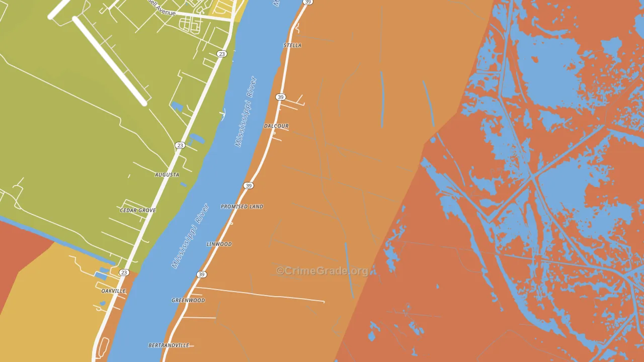 Dalcour, LA Map of Assault Rates