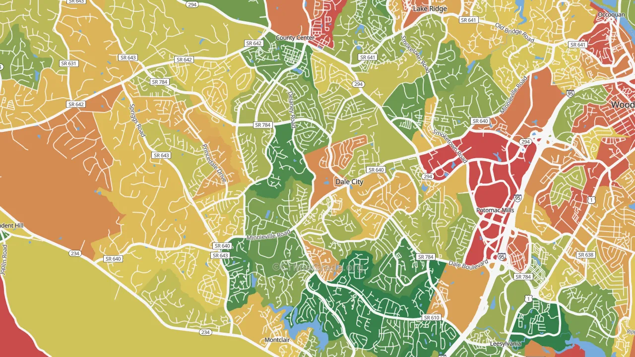Dale City, VA Map of Assault Rates