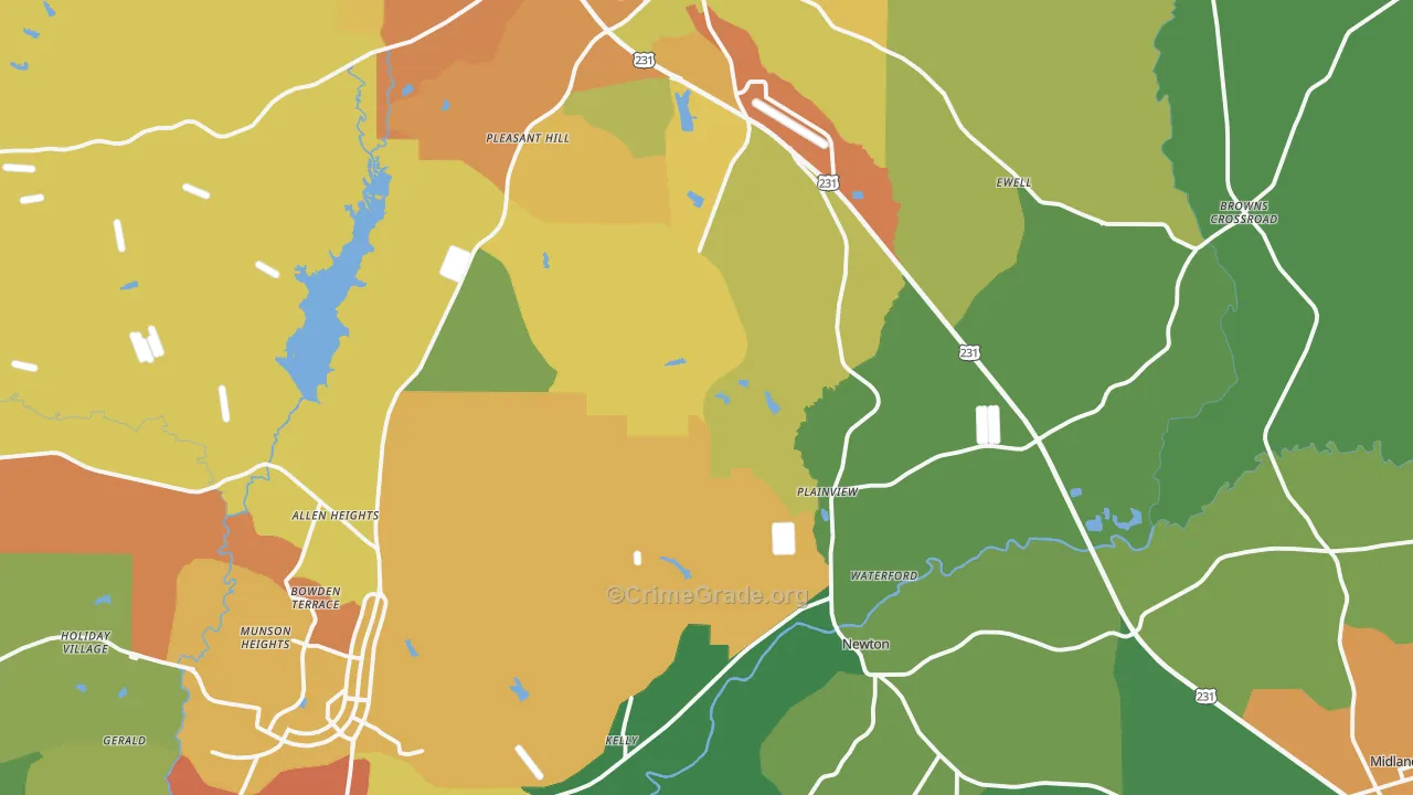Dale County, AL Map of Assault Rates