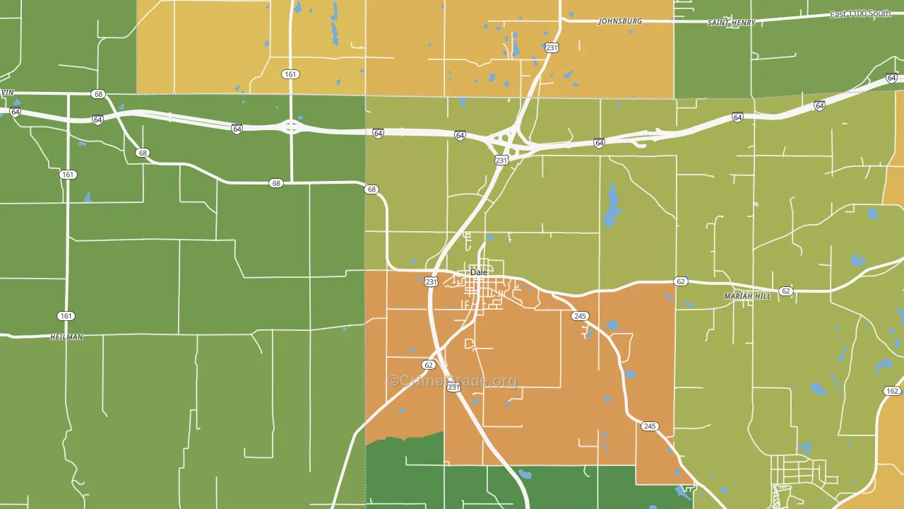 Dale, IN Map of Assault Rates