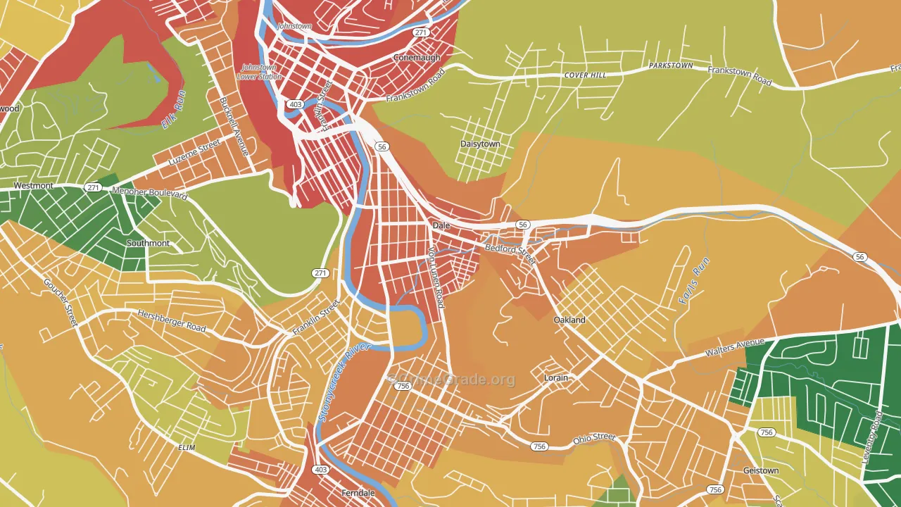 Dale, PA Map of Assault Rates