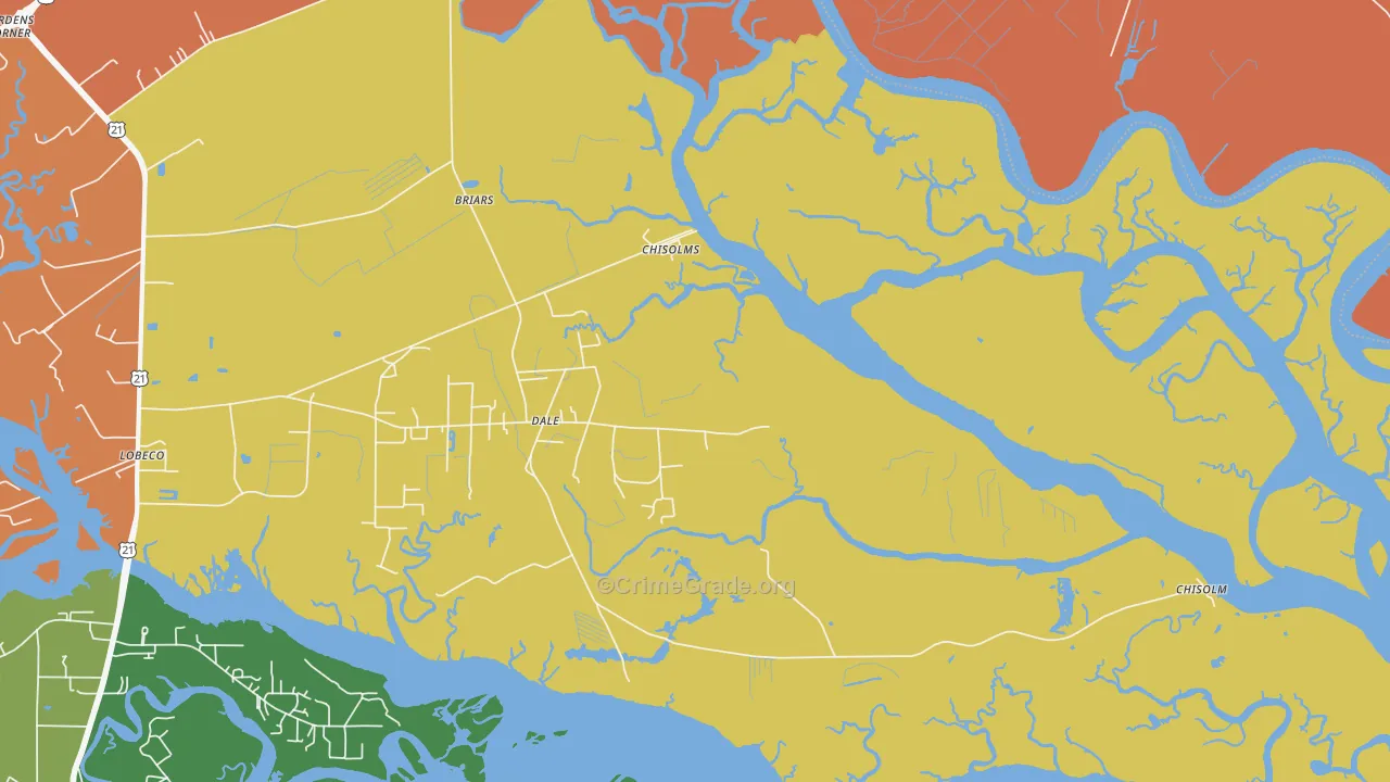 Dale, SC Map of Assault Rates