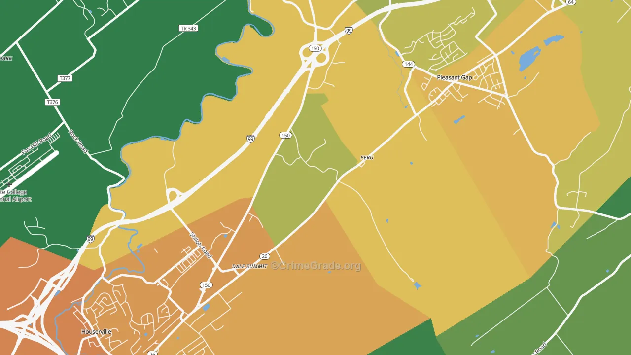 Dale Summit, PA Map of Assault Rates