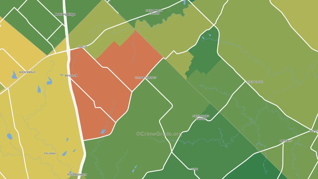 Dale, TX Map of Assault Rates