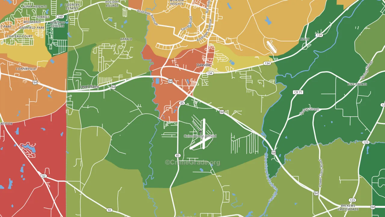 Daleville, AL Map of Assault Rates