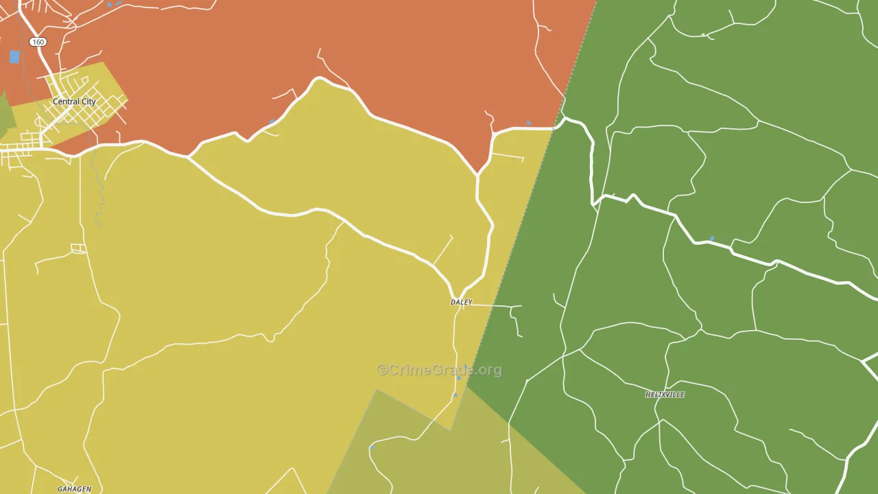 Daley, PA Map of Assault Rates