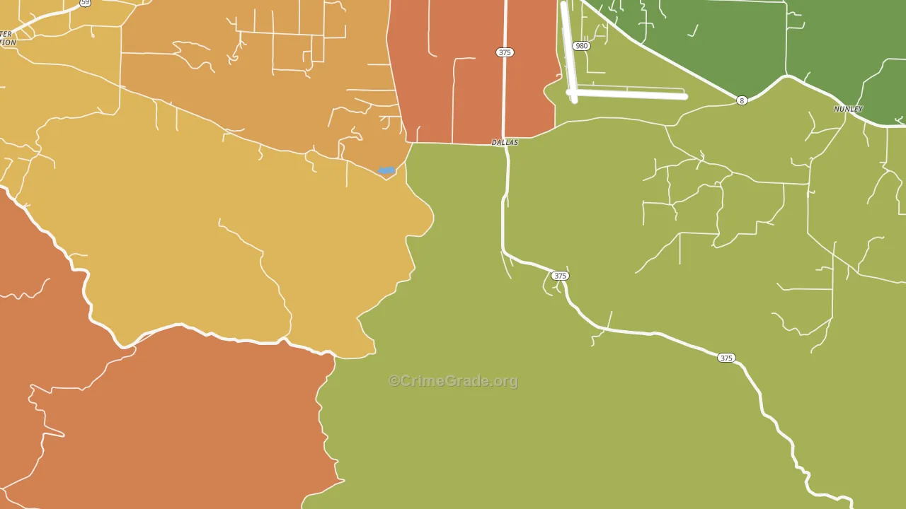 Dallas, AR Map of Assault Rates