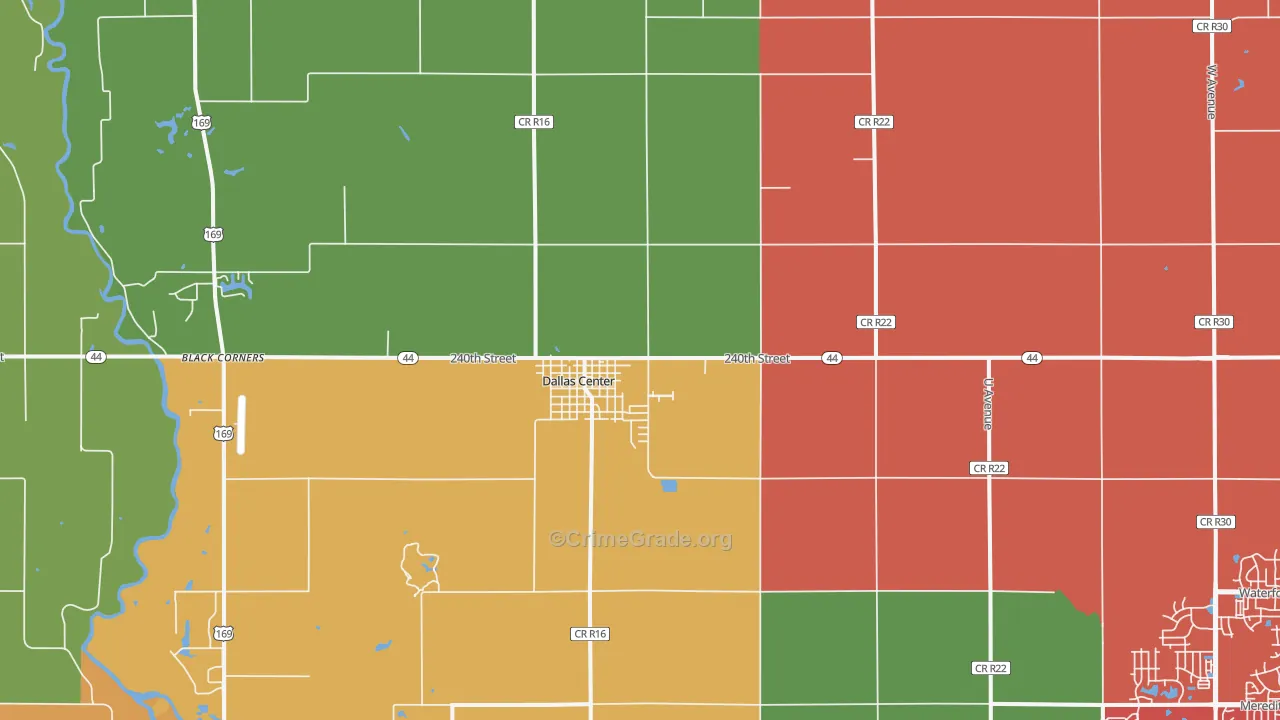 Dallas Center, IA Map of Assault Rates